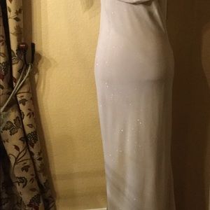 Beige evening gown with sparkles and pearls size 6